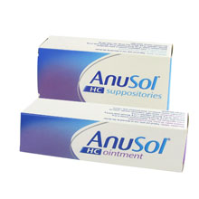 Stikkpiller og salve med hemoroide behandlingen Anusol HC 